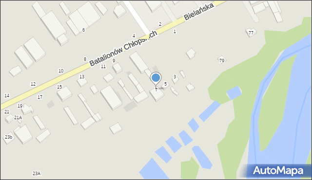 Warka, Batalionów Chłopskich, 7, mapa Warka