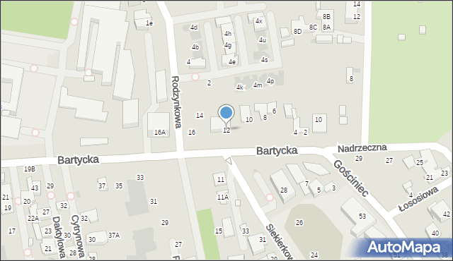 Warszawa, Bartycka, 12, mapa Warszawy