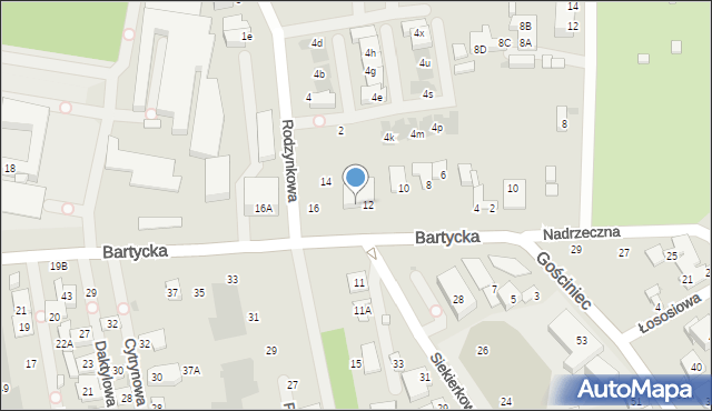 Warszawa, Bartycka, 12A, mapa Warszawy