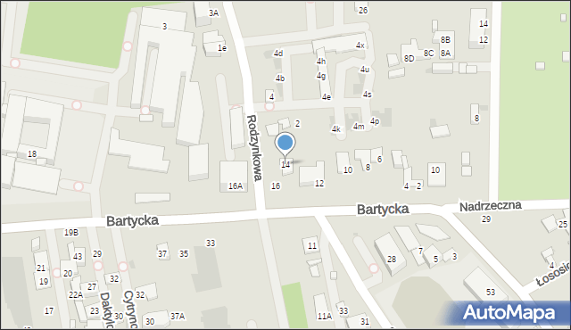 Warszawa, Bartycka, 14, mapa Warszawy