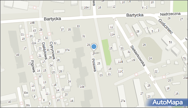 Warszawa, Bartycka, 27, mapa Warszawy