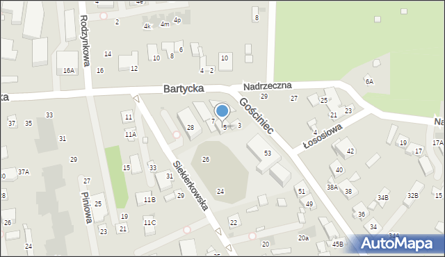 Warszawa, Bartycka, 5a, mapa Warszawy
