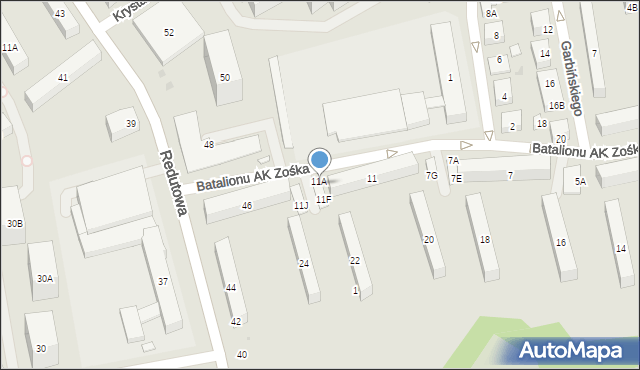 Warszawa, Batalionu AK Zośka, 11B, mapa Warszawy