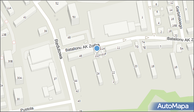 Warszawa, Batalionu AK Zośka, 11J, mapa Warszawy