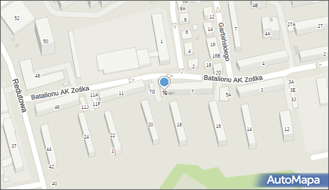 Warszawa, Batalionu AK Zośka, 7F, mapa Warszawy