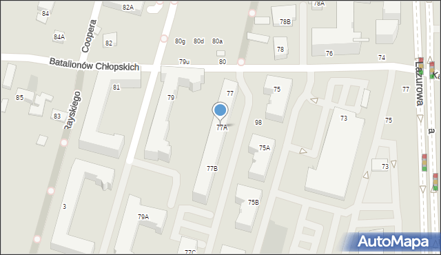 Warszawa, Batalionów Chłopskich, 77A, mapa Warszawy