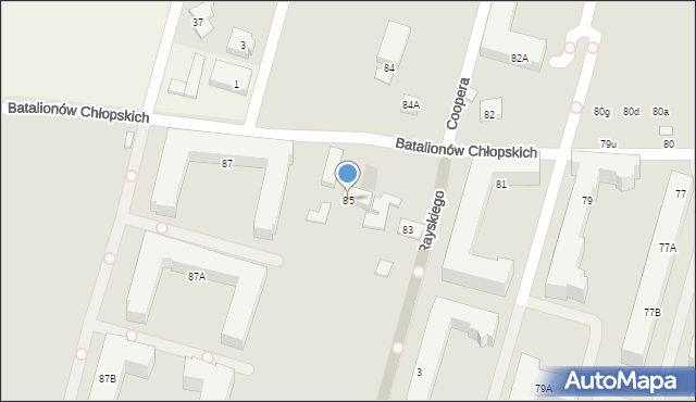 Warszawa, Batalionów Chłopskich, 85, mapa Warszawy