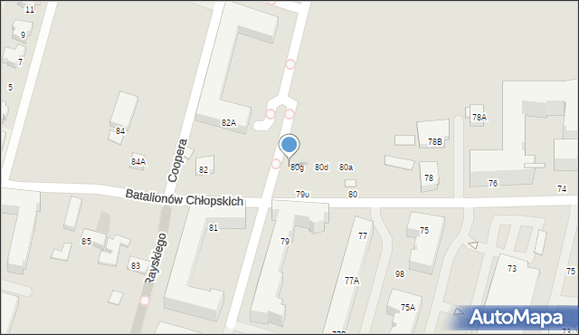 Warszawa, Batalionów Chłopskich, 80h, mapa Warszawy