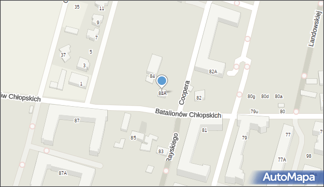Warszawa, Batalionów Chłopskich, 84A, mapa Warszawy