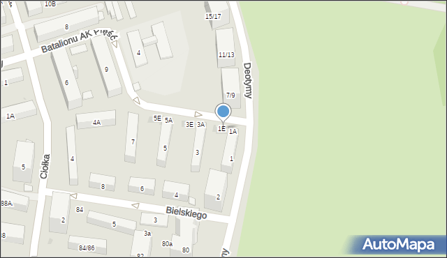 Warszawa, Batalionu AK Pięść, 1D, mapa Warszawy