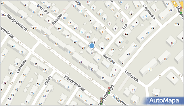 Warszawa, Barcicka, 11, mapa Warszawy