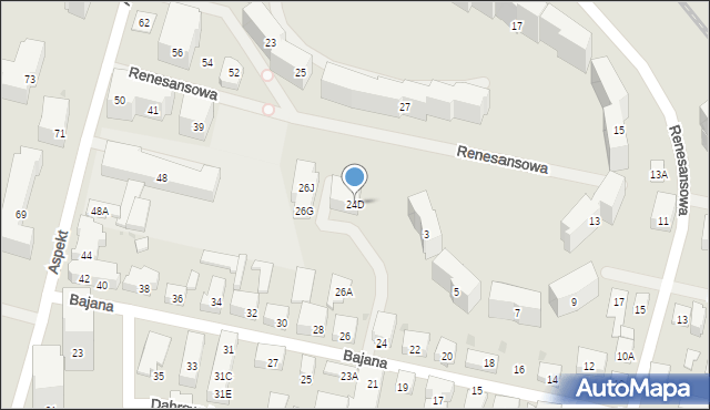 Warszawa, Bajana Jerzego, 24D, mapa Warszawy