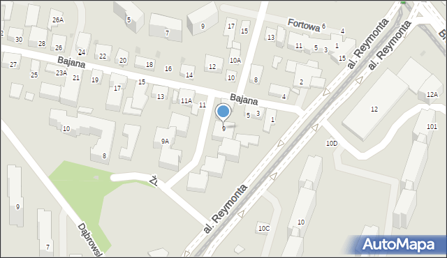 Warszawa, Bajana Jerzego, 9, mapa Warszawy
