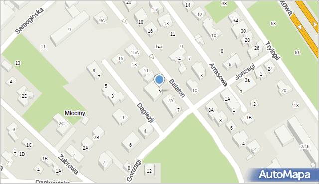 Warszawa, Balaton, 9, mapa Warszawy