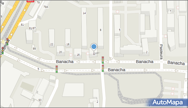 Warszawa, Banacha Stefana, 12, mapa Warszawy