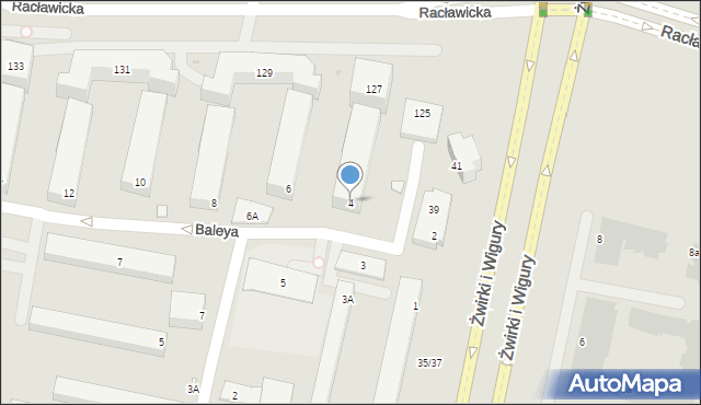 Warszawa, Baleya Stefana, 4, mapa Warszawy