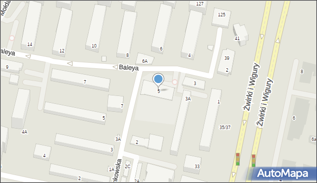 Warszawa, Baleya Stefana, 5, mapa Warszawy