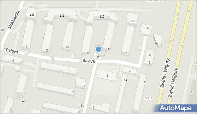 Warszawa, Baleya Stefana, 6A, mapa Warszawy