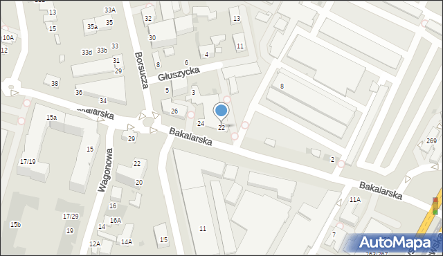 Warszawa, Bakalarska, 22, mapa Warszawy