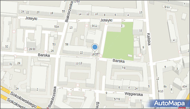 Warszawa, Barska, 16/20, mapa Warszawy