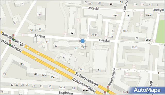 Warszawa, Barska, 29, mapa Warszawy