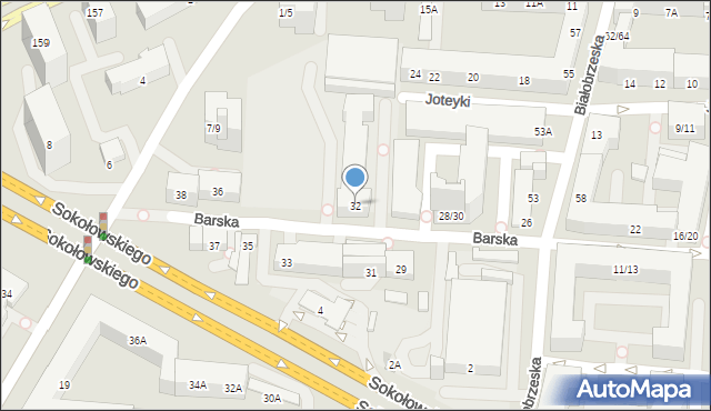 Warszawa, Barska, 32, mapa Warszawy
