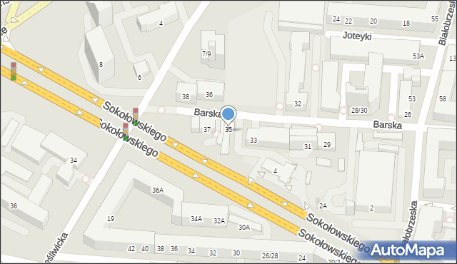 Warszawa, Barska, 35A, mapa Warszawy