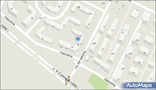 Warszawa, Batalionu AK Włochy, 22, mapa Warszawy