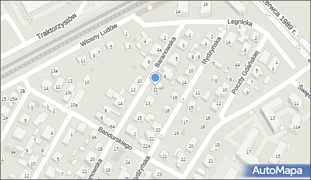 Warszawa, Baranowska, 11, mapa Warszawy