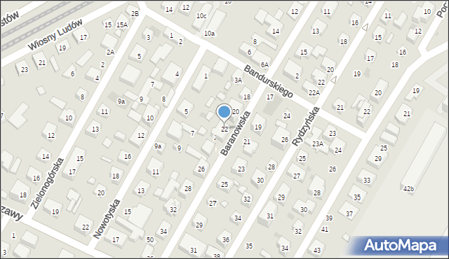 Warszawa, Baranowska, 22, mapa Warszawy
