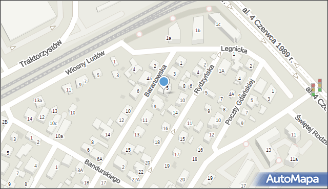 Warszawa, Baranowska, 7, mapa Warszawy