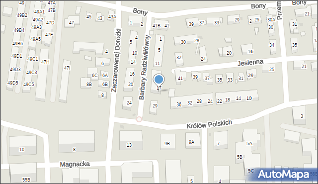 Warszawa, Barbary Radziwiłłówny, 19, mapa Warszawy