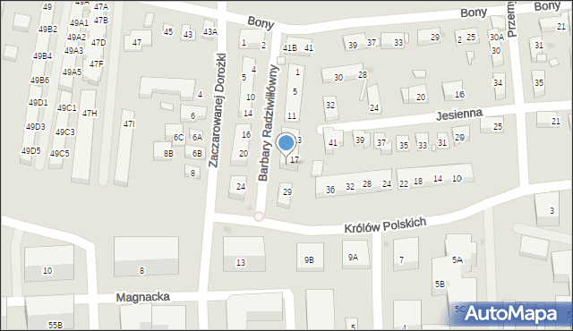 Warszawa, Barbary Radziwiłłówny, 27, mapa Warszawy