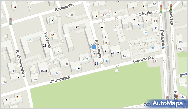 Warszawa, Bałuckiego Michała, 3, mapa Warszawy