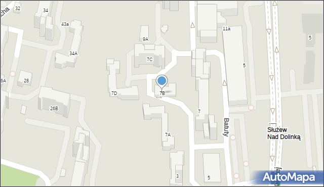 Warszawa, Batuty, 7B, mapa Warszawy