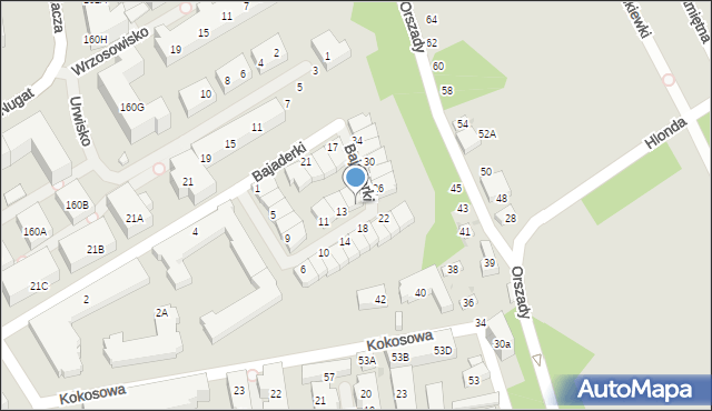 Warszawa, Bajaderki, 15, mapa Warszawy