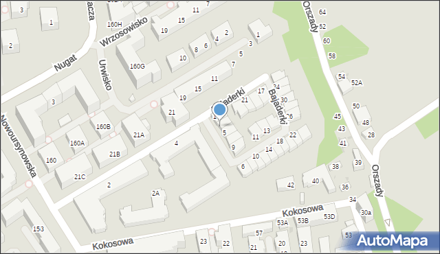 Warszawa, Bajaderki, 3, mapa Warszawy