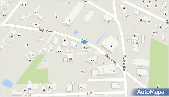 Warszawa, Baletowa, 13A, mapa Warszawy