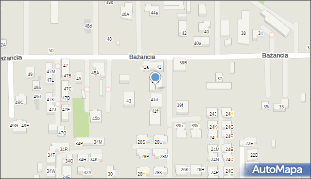 Warszawa, Bażancia, 41c, mapa Warszawy