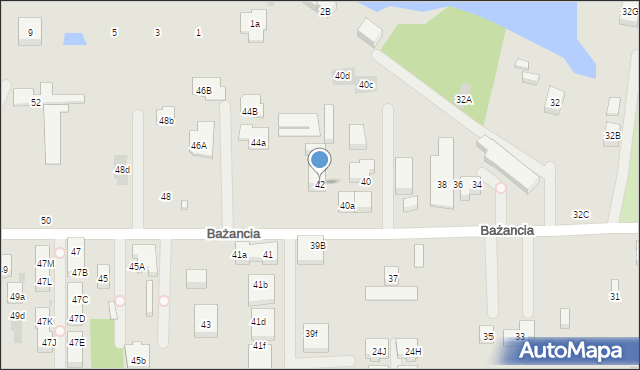 Warszawa, Bażancia, 42, mapa Warszawy