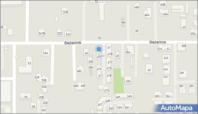 Warszawa, Bażancia, 47L, mapa Warszawy