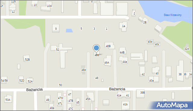 Warszawa, Bażancia, 48b, mapa Warszawy