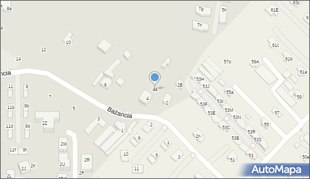 Warszawa, Bażancia, 4a, mapa Warszawy