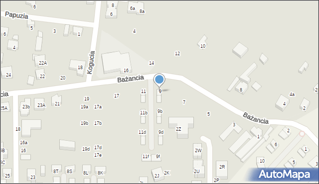 Warszawa, Bażancia, 9, mapa Warszawy