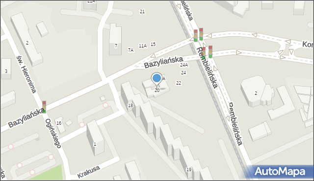 Warszawa, Bazyliańska, 20, mapa Warszawy