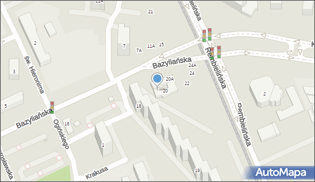 Warszawa, Bazyliańska, 20C, mapa Warszawy