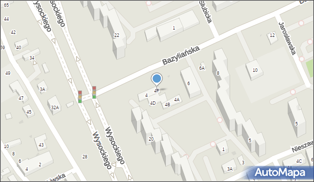 Warszawa, Bazyliańska, 4F, mapa Warszawy