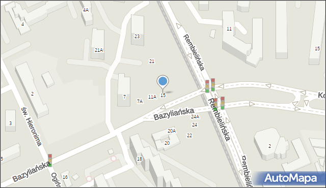 Warszawa, Bazyliańska, 7C, mapa Warszawy