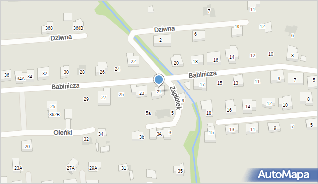 Warszawa, Babinicza, 21, mapa Warszawy