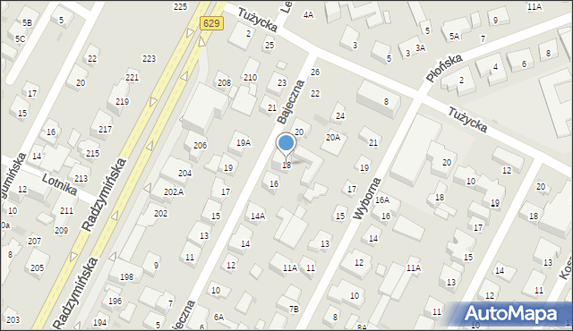 Warszawa, Bajeczna, 18, mapa Warszawy